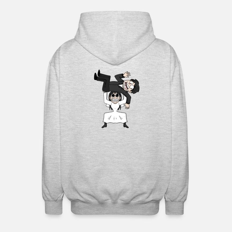 Drôle de mème de mariage - Veste à capuche unisexe - gris clair chiné