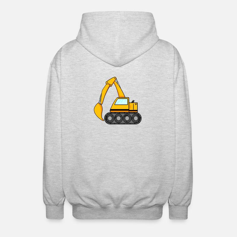 Löffelbagger Ausgräber Bagger Baumaschine - Unisex Kapuzenjacke - Hellgrau meliert