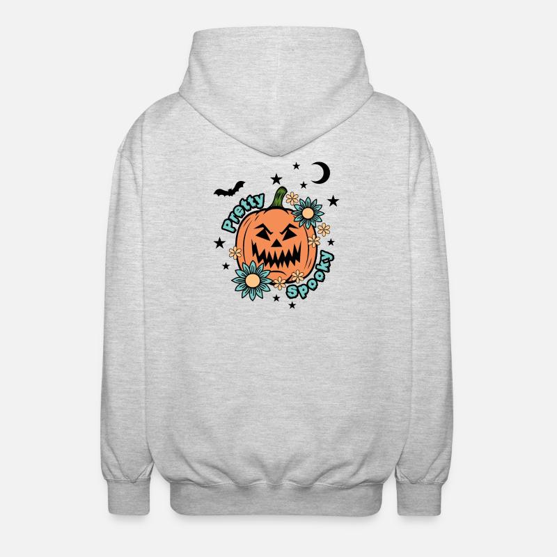 Citrouille d’Halloween - Pretty Spooky - Mignon Halloween - Veste à capuche unisexe - gris clair chiné
