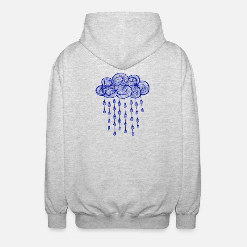 pluie, saison, pluie, cycle de l'eau - Veste à capuche unisexe - gris clair chiné