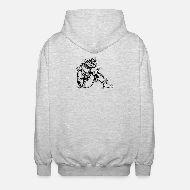 Deuil Dépression - Veste à capuche unisexe - gris clair chiné
