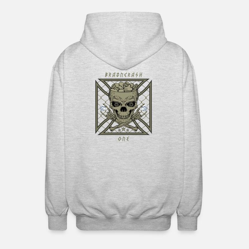 Brain Crash One - Veste à capuche unisexe - gris clair chiné