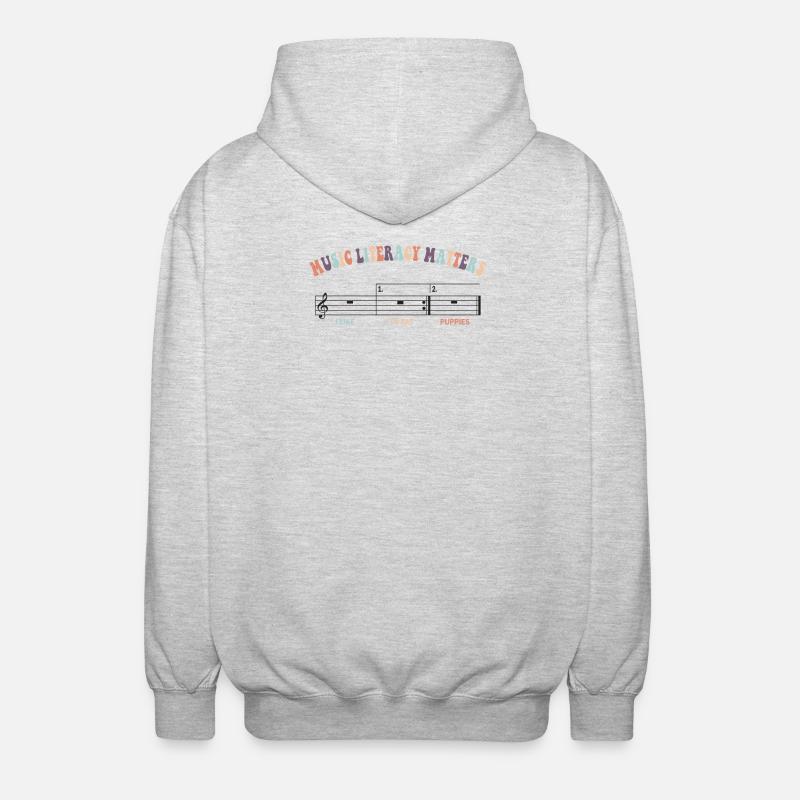 La littératie musicale, ça compte - Veste à capuche unisexe - gris clair chiné