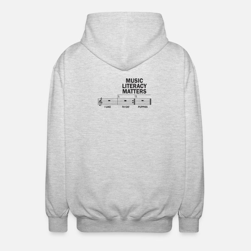La littératie musicale, ça compte - Veste à capuche unisexe - gris clair chiné
