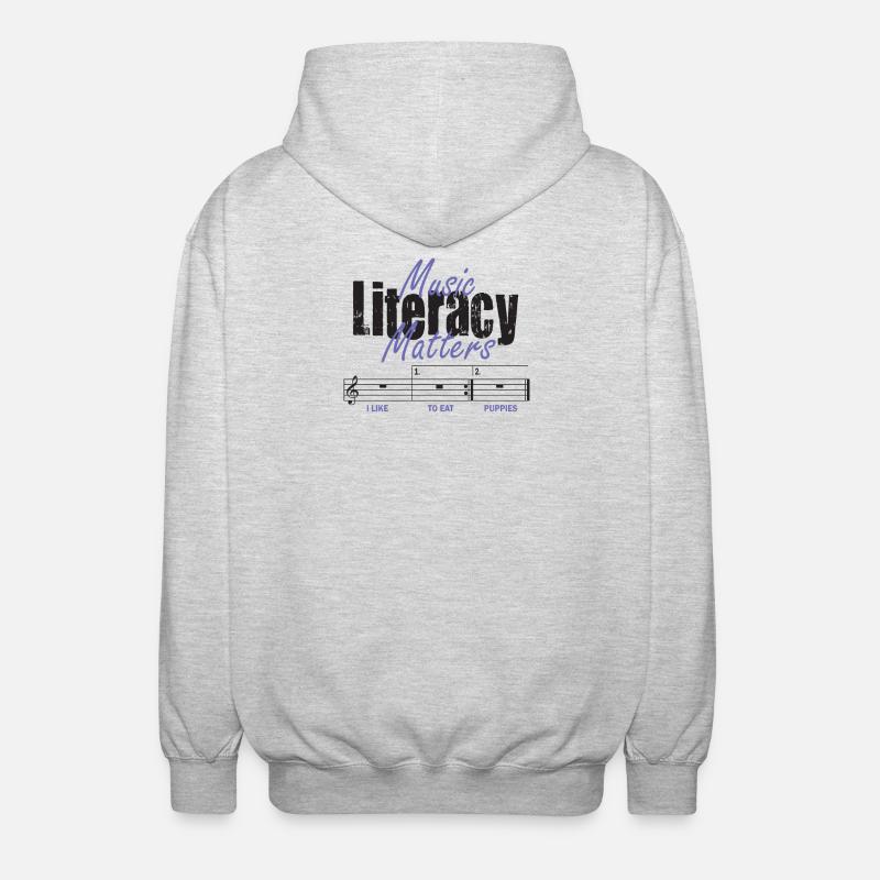 La littératie musicale, ça compte - Veste à capuche unisexe - gris clair chiné
