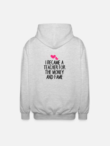Teacher saying funny - Unisex Hooded Jacket - light heather grey