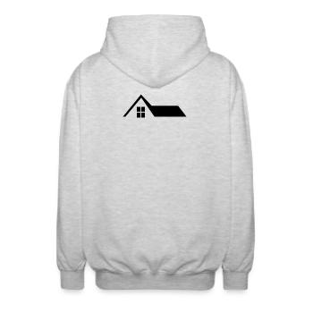 House Roof - Unisex Hooded Jacket - light heather grey - Back - AI Model Male 185 light (185cm)