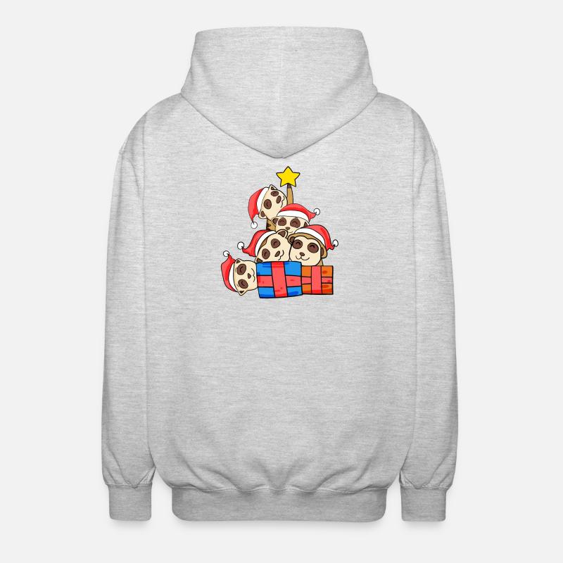 Suricate de l’arbre de Noël - Veste à capuche unisexe - gris clair chiné