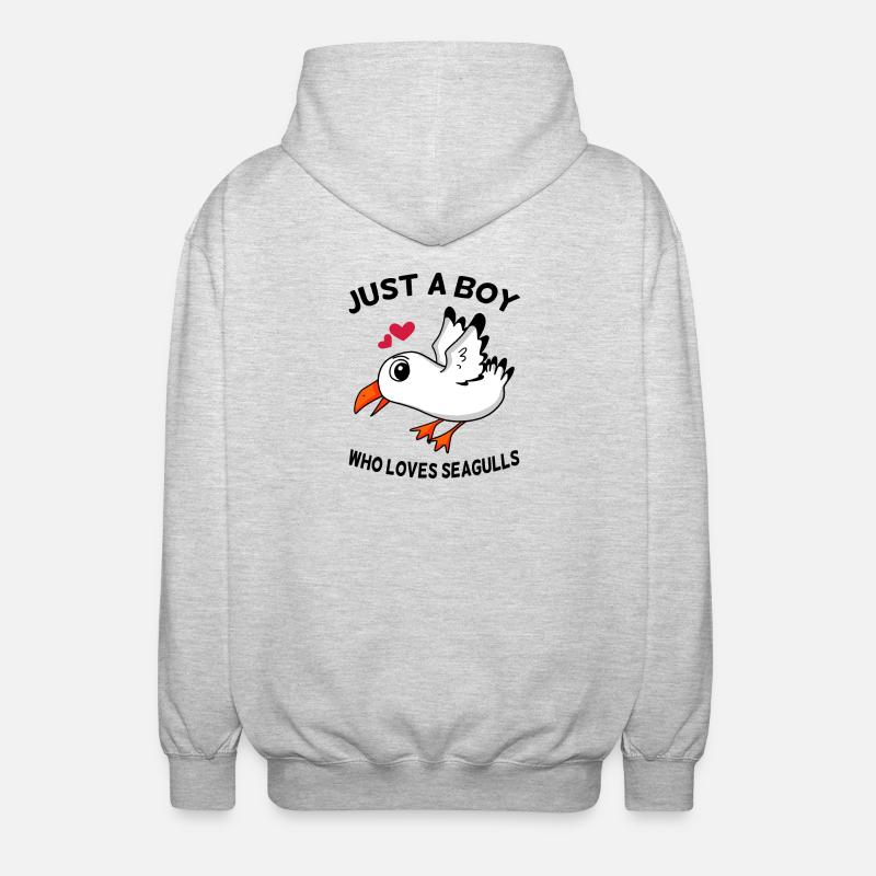 Möwe Spruch - Unisex Kapuzenjacke - Hellgrau meliert