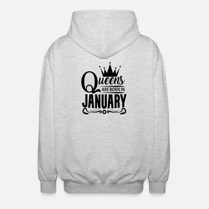 Geburtsmonat Januar - Unisex Kapuzenjacke - Hellgrau meliert