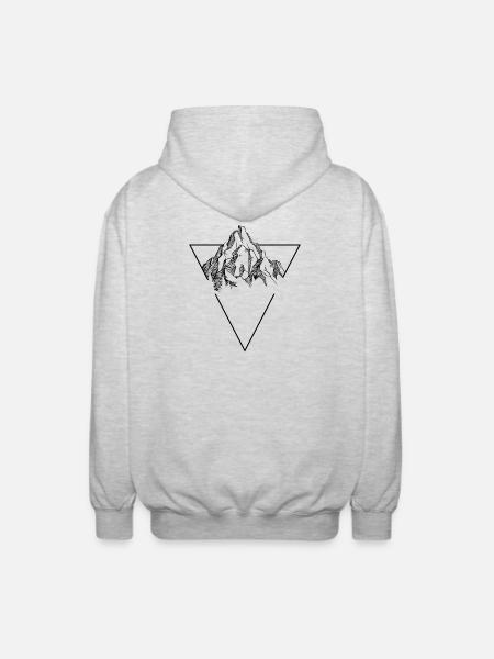 Bergskizze - Unisex Kapuzenjacke - Hellgrau meliert