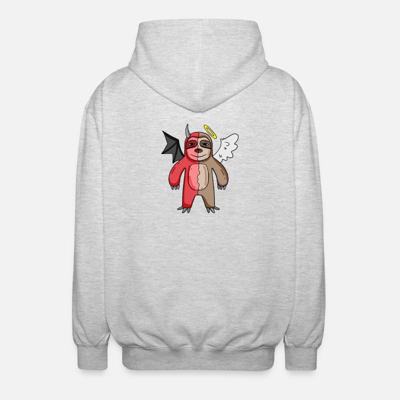 Sloth - Angel and Devil - Unisex Hooded Jacket - light heather grey