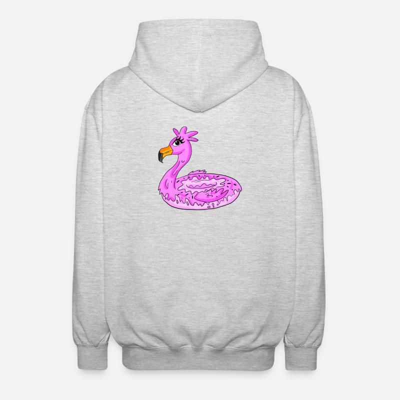Flamingo Donut - Unisex Hooded Jacket - light heather grey