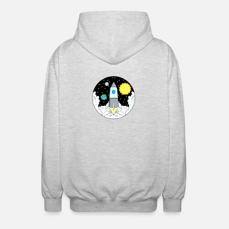 Rocket Space Space - Unisex Hooded Jacket - light heather grey