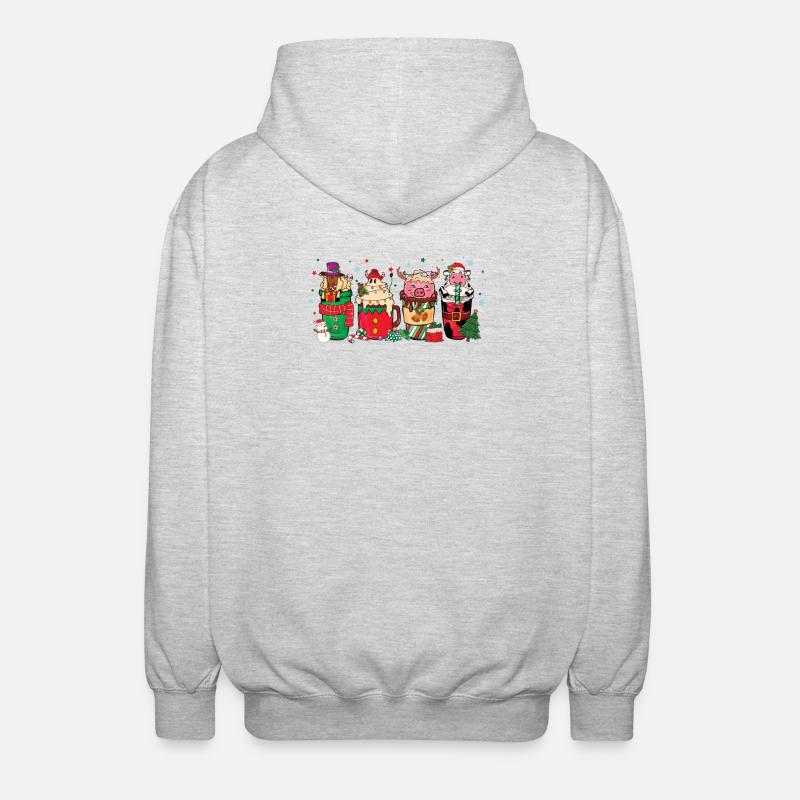 Tasse de café de Noël - Veste à capuche unisexe - gris clair chiné