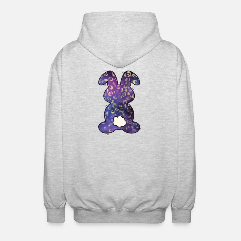 Leopard Pattern Rabbit Easter - Unisex Hooded Jacket - light heather grey