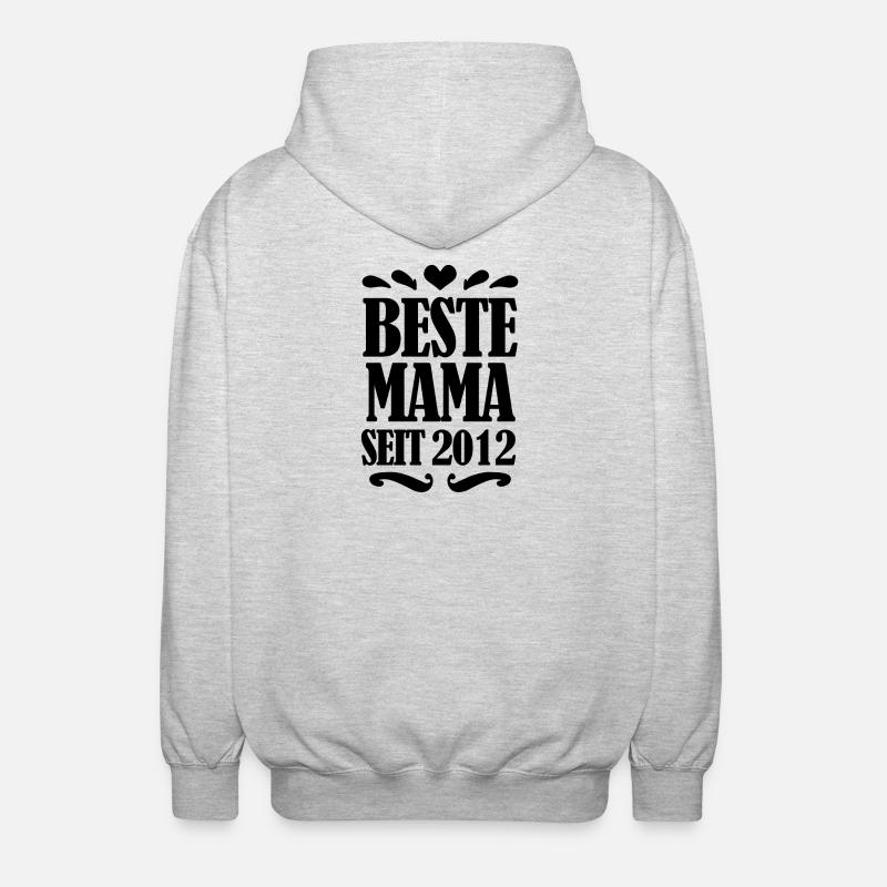 Beste Mama seit 2012 - Unisex Kapuzenjacke - Hellgrau meliert