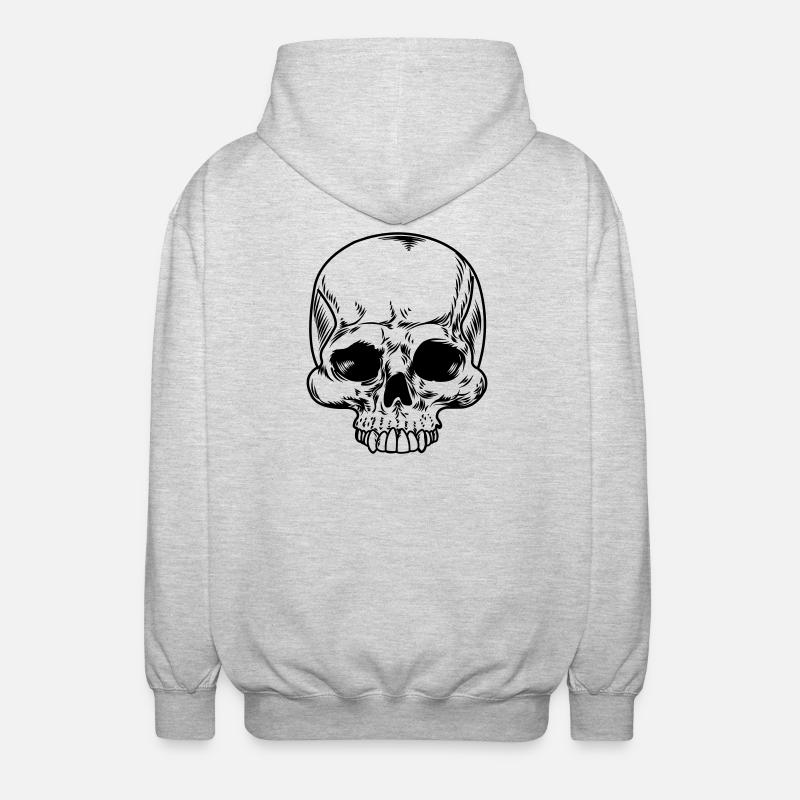Schädel transparent - Unisex Kapuzenjacke - Hellgrau meliert
