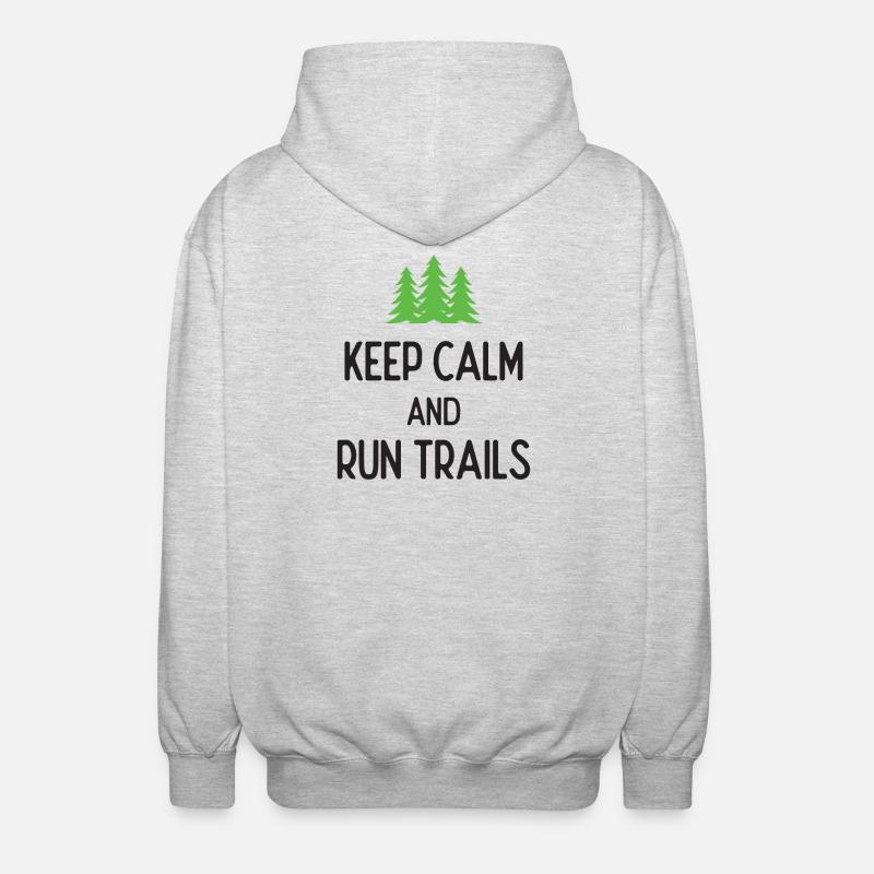 Keep Calm and Run Trails - Unisex Hooded Jacket - light heather grey