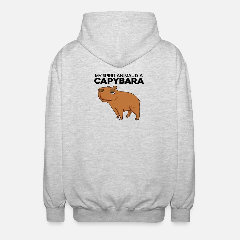 Capybara Capybara Gift - Unisex Hooded Jacket - light heather grey