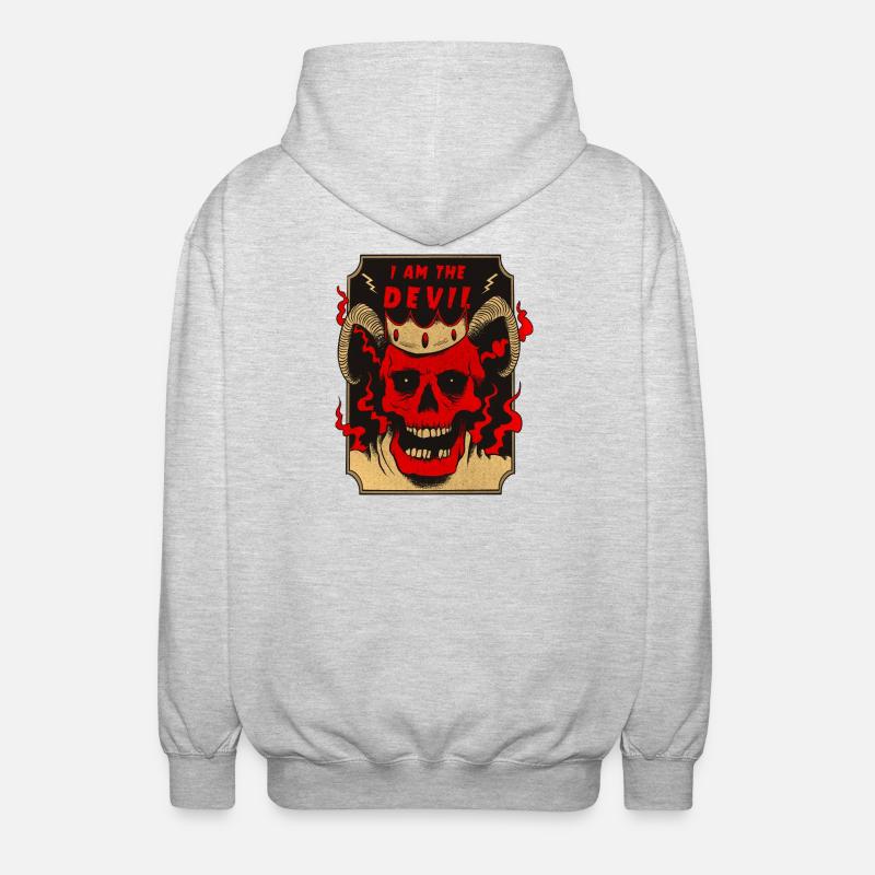 Ich bin der Teufel Design - Unisex Kapuzenjacke - Hellgrau meliert