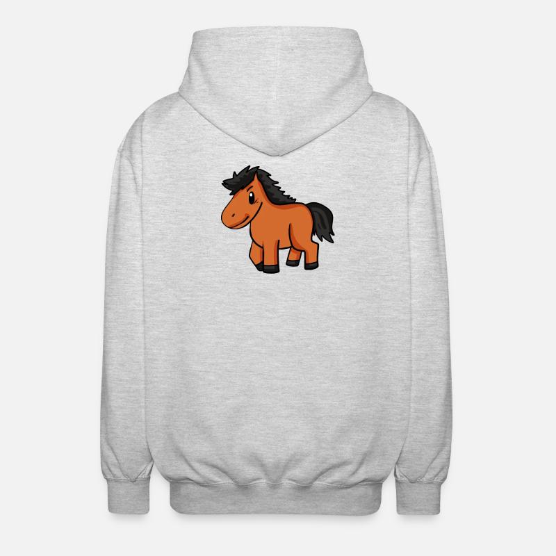 Pferd Kinder Motiv - Unisex Kapuzenjacke - Hellgrau meliert