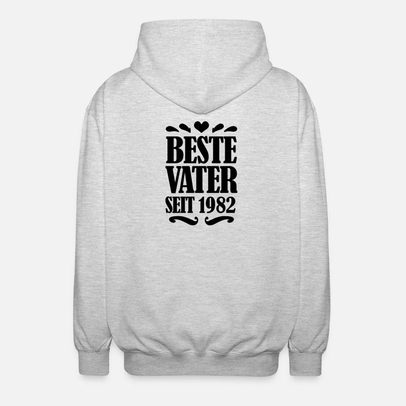 Bester Vater seit 1982 - Unisex Kapuzenjacke - Hellgrau meliert