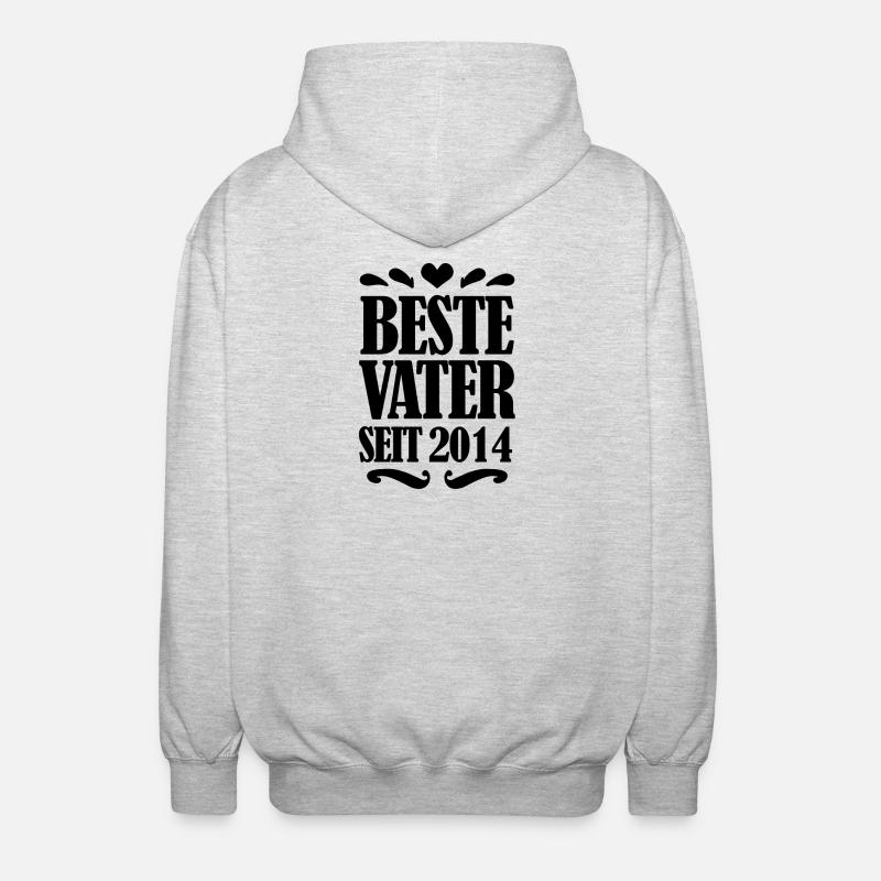 Bester Vater seit 2014 - Unisex Kapuzenjacke - Hellgrau meliert