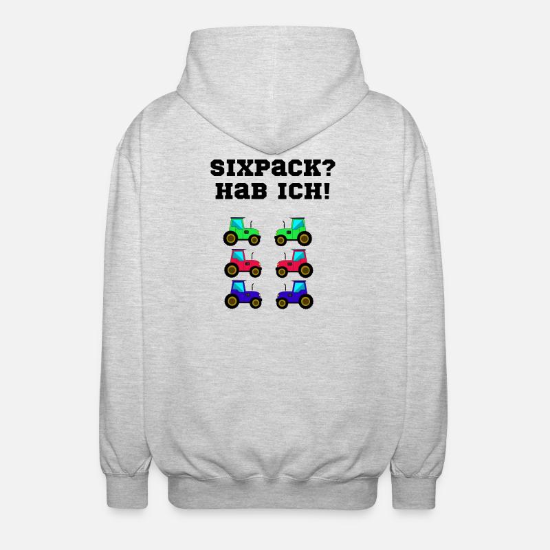 trecker sixpack kinder traktor - Unisex Kapuzenjacke - Hellgrau meliert