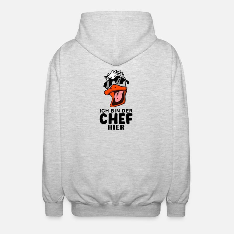 Cool Ente Chef Spruch - Unisex Kapuzenjacke - Hellgrau meliert