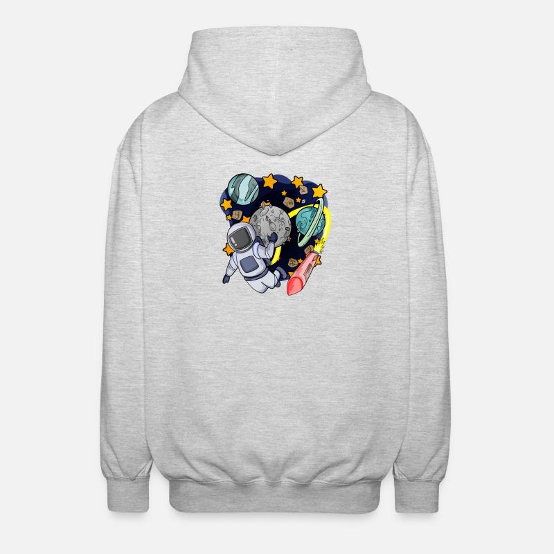 Astronaut in space - Unisex Hooded Jacket - light heather grey