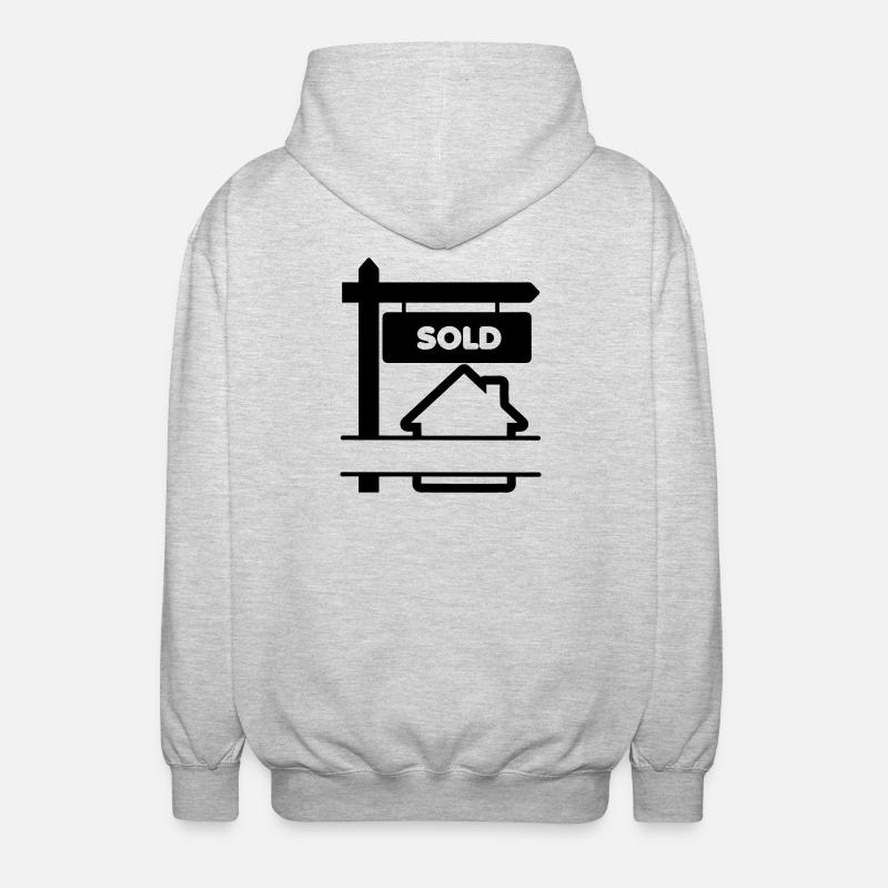 Panneau de logo transparent avec vendu - Veste à capuche unisexe - gris clair chiné