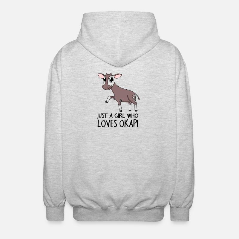 Okapi Mädchen Spruch - Unisex Kapuzenjacke - Hellgrau meliert