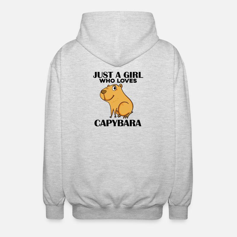 Capybara Mädchen Spruch - Unisex Kapuzenjacke - Hellgrau meliert