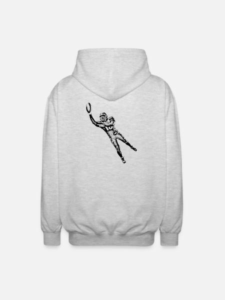 American Football Player - Unisex Hooded Jacket - light heather grey