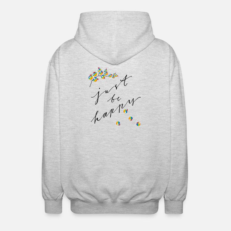 Soyez simplement heureux - Veste à capuche unisexe - gris clair chiné