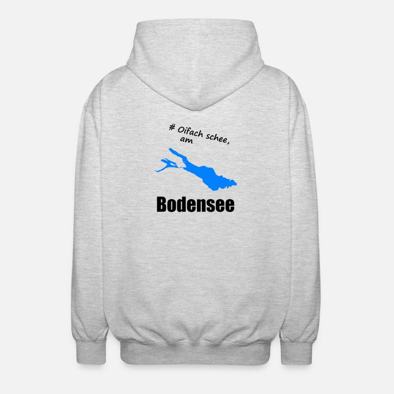 # Oifach schee, am Bodensee - Unisex Kapuzenjacke - Hellgrau meliert