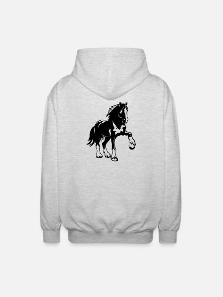 Pferd Shire Cheval - Veste à capuche unisexe - gris clair chiné