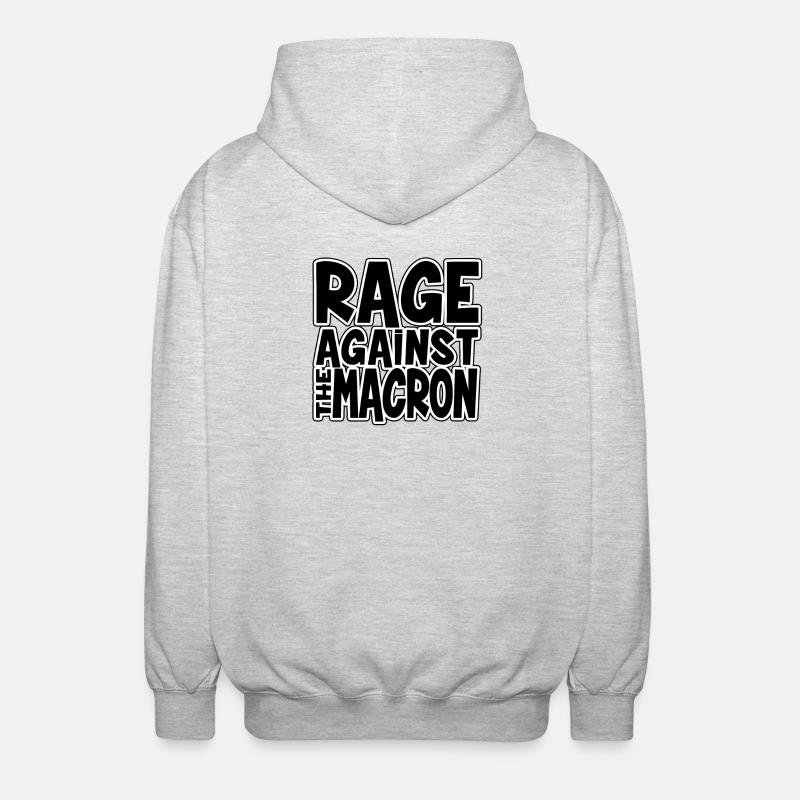 Colère Contre Macron Slogan Bold - Veste à capuche unisexe - gris clair chiné