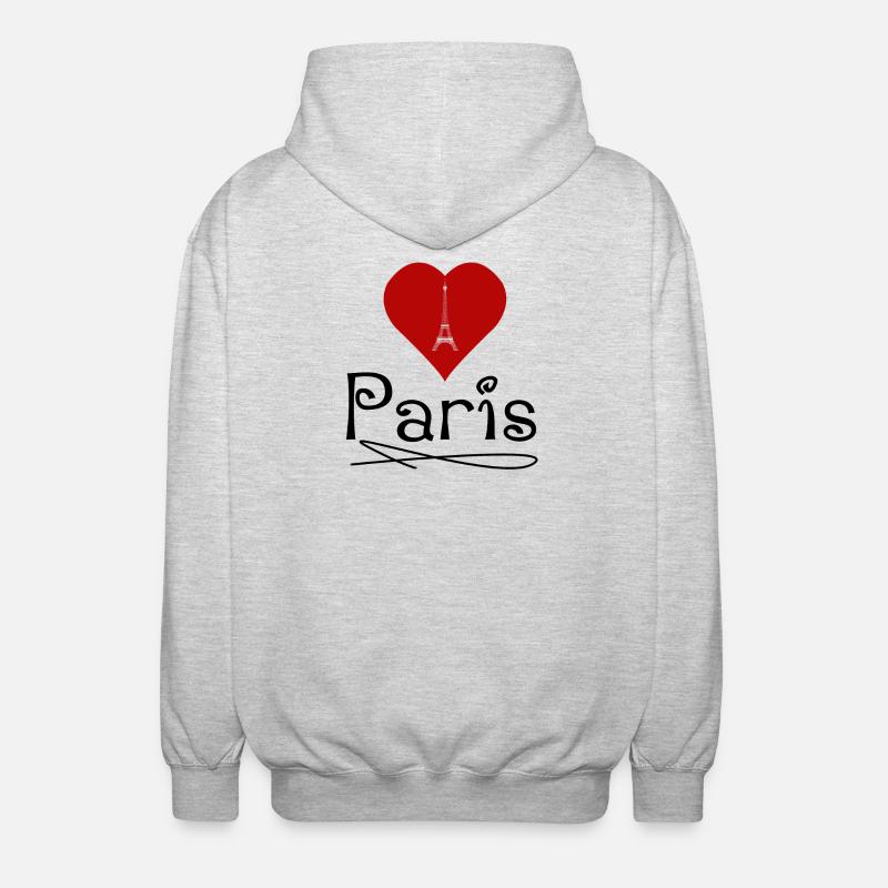 Ich liebe Paris - Unisex Kapuzenjacke - Hellgrau meliert
