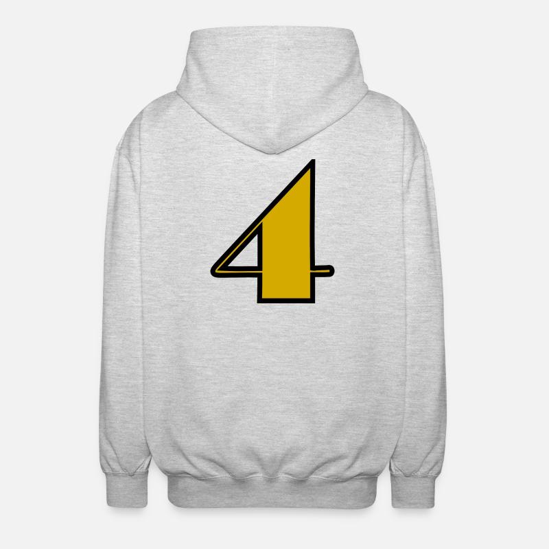 4,4 ANS,4e ANNIVERSAIRE,ANNIVERSAIRE 4 ANS,QUATRE - Veste à capuche unisexe - gris clair chiné
