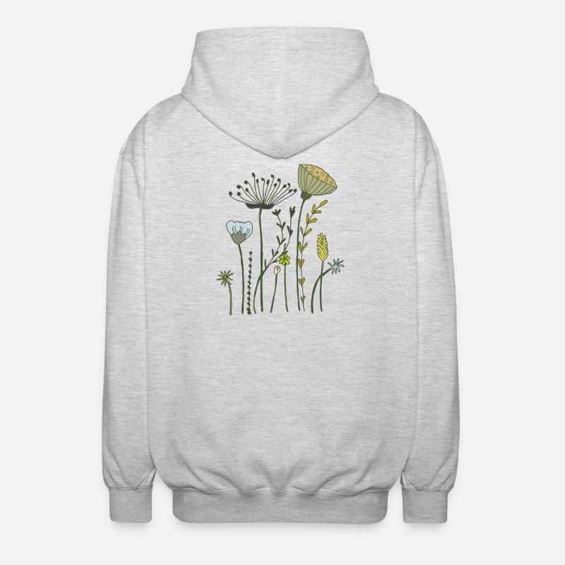trockenblumen - Unisex Kapuzenjacke - Hellgrau meliert