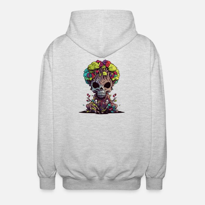 Baumschädelblüte - Unisex Kapuzenjacke - Hellgrau meliert