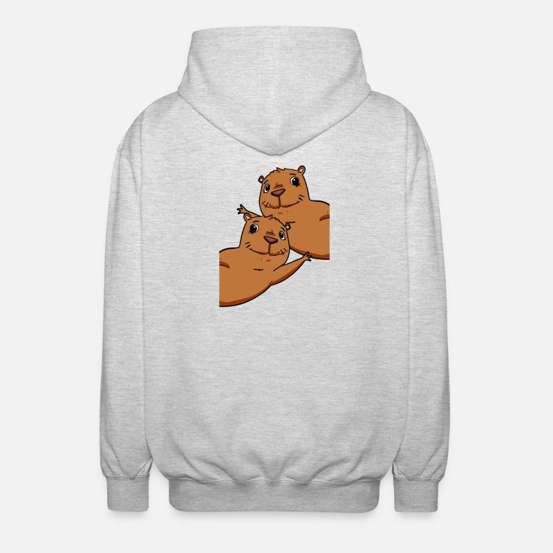Capybara Wasserschwein - Veste à capuche unisexe - gris clair chiné