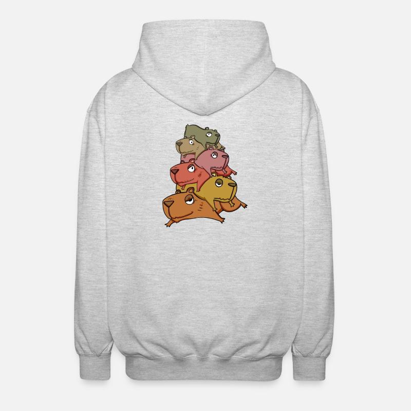 Capybara pile capybara - Veste à capuche unisexe - gris clair chiné