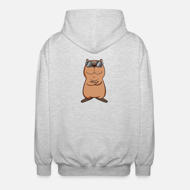 Capybara cool - Veste à capuche unisexe - gris clair chiné