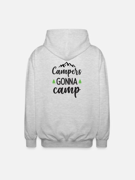 Campers Gonna Camp - Unisex Hooded Jacket - light heather grey