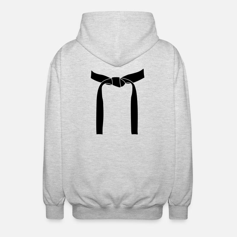 Kampfsportband oder Obi - Unisex Kapuzenjacke - Hellgrau meliert