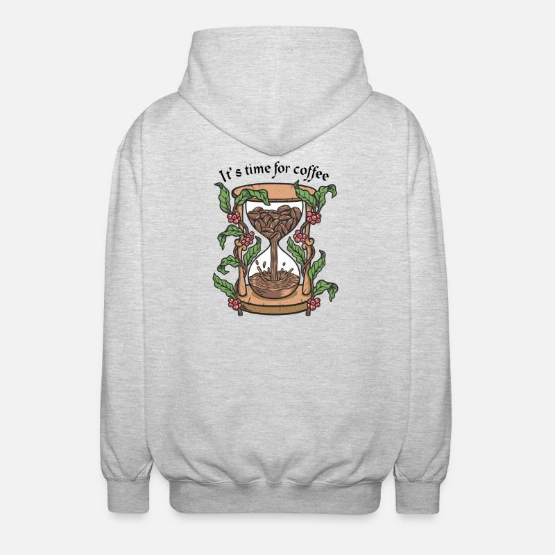 Heure du café Sielier botanique - Veste à capuche unisexe - gris clair chiné