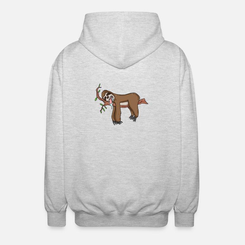 Sleeping sloth - Unisex Hooded Jacket - light heather grey